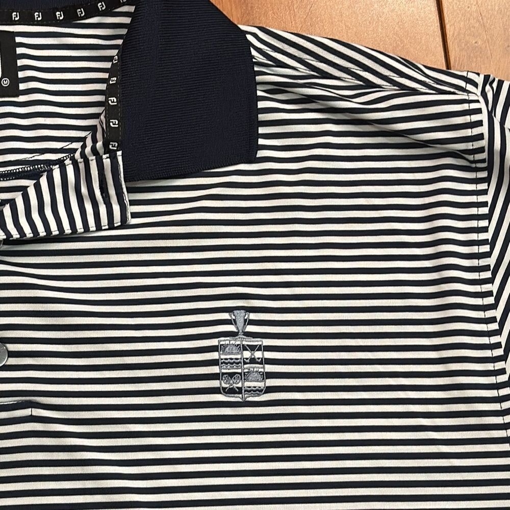 FootJoy FJ Men’s Golf Stretch Striped embroidered Logo Polo Shirt Size L - Picture 3 of 10